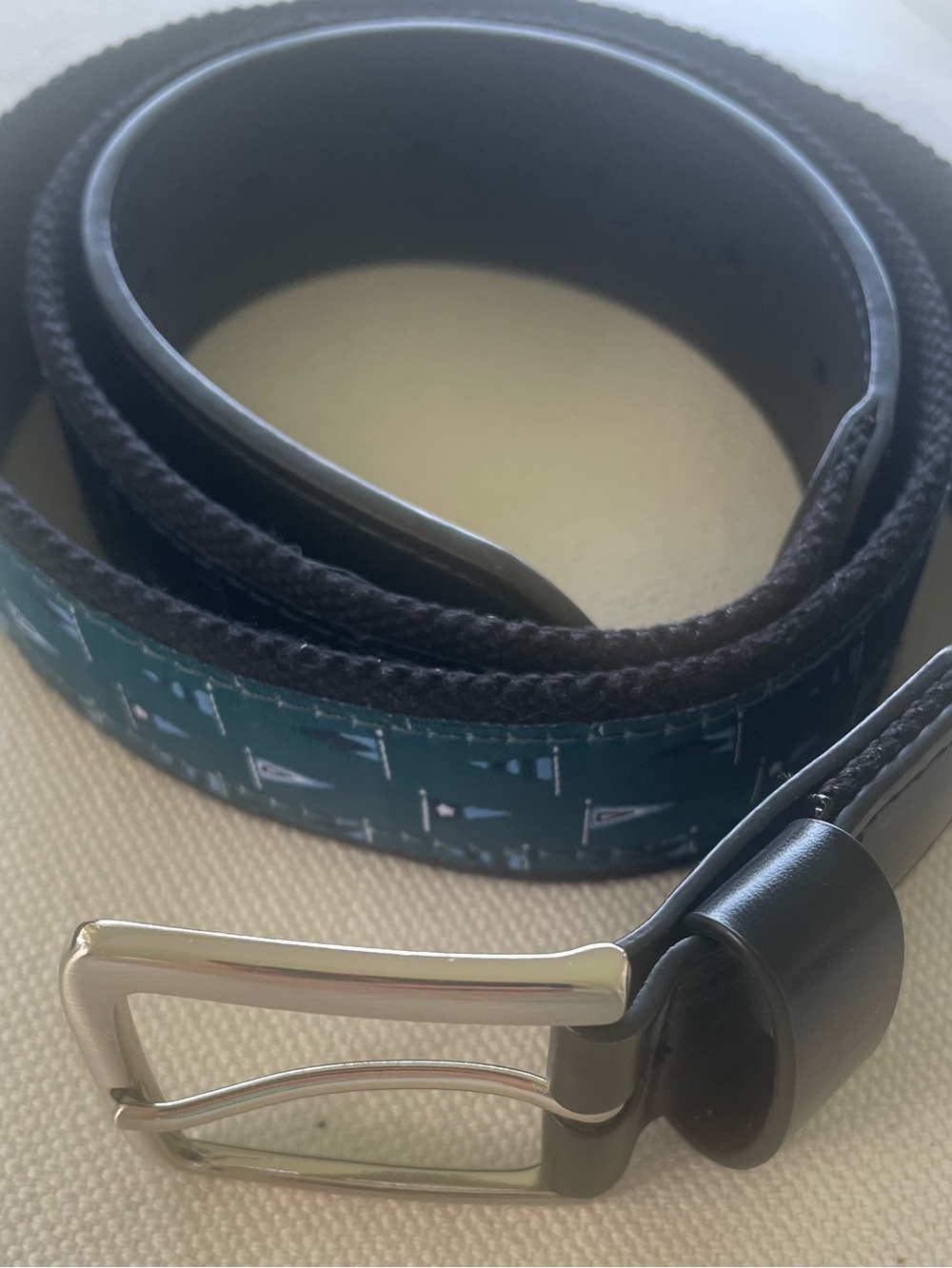 Nautica Belt with Sailboats Size 36   New No Tags  Handcrafted